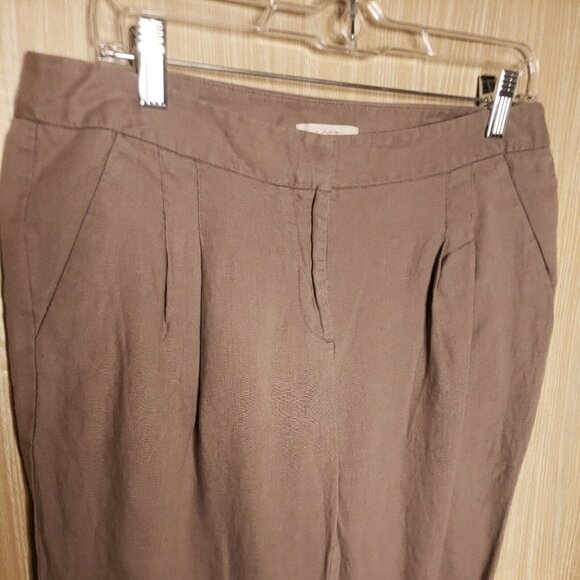 Loft Brown Linen Womens Pants 4 - Picture 5 of 7